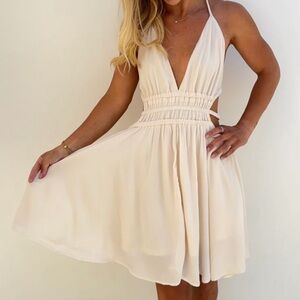 NWOT Lovely Day Ivory Halter Mini Dress Open Back SMALL,MEDIUM,LARGE